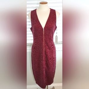 Max + Ash Brick Red/Maroon Front Zip Sleeveless Dress NWT